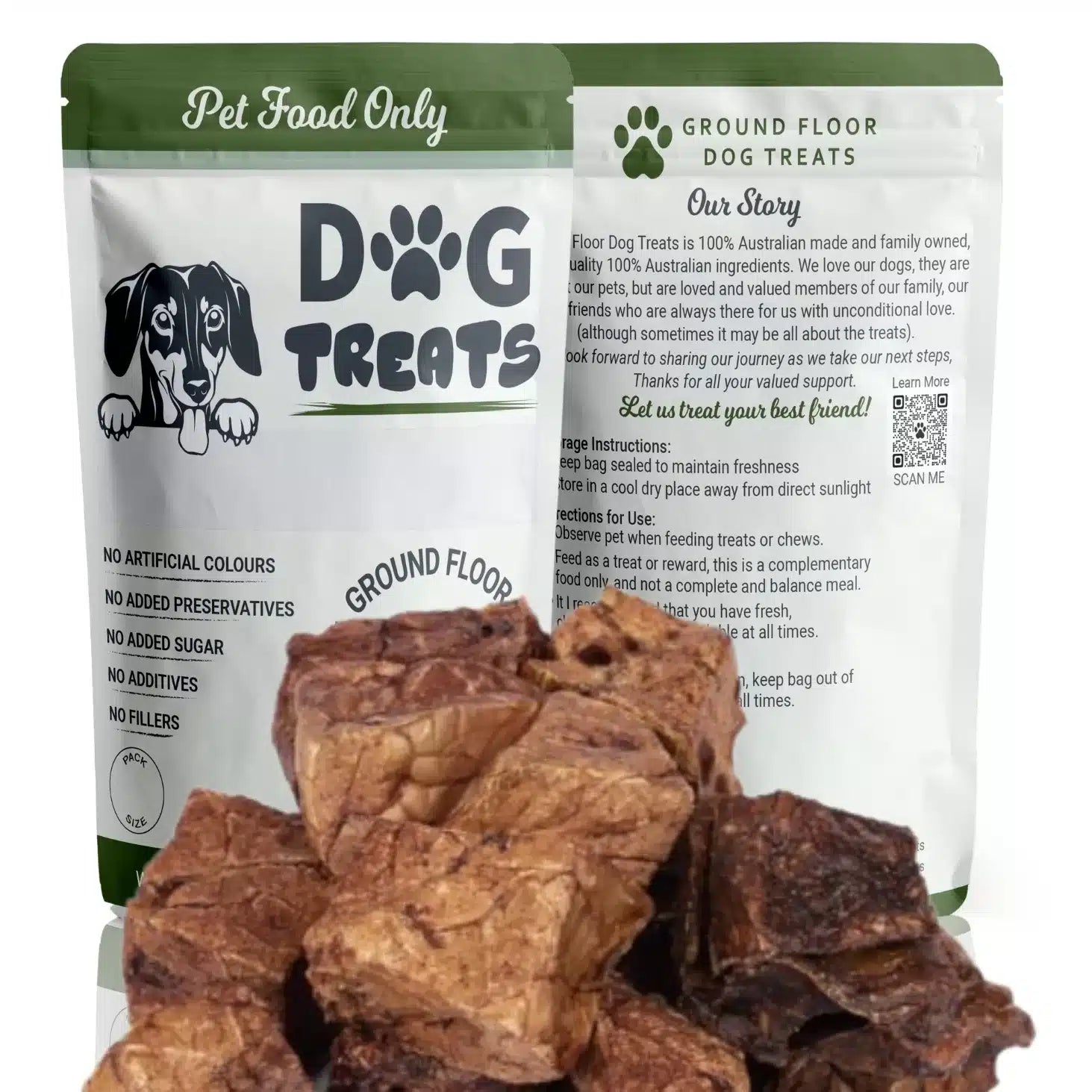 Beef Puff Cubes Dog Treats @ Ground Floor Dog Treats