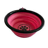Folding Travel Dog Bowl - Pink