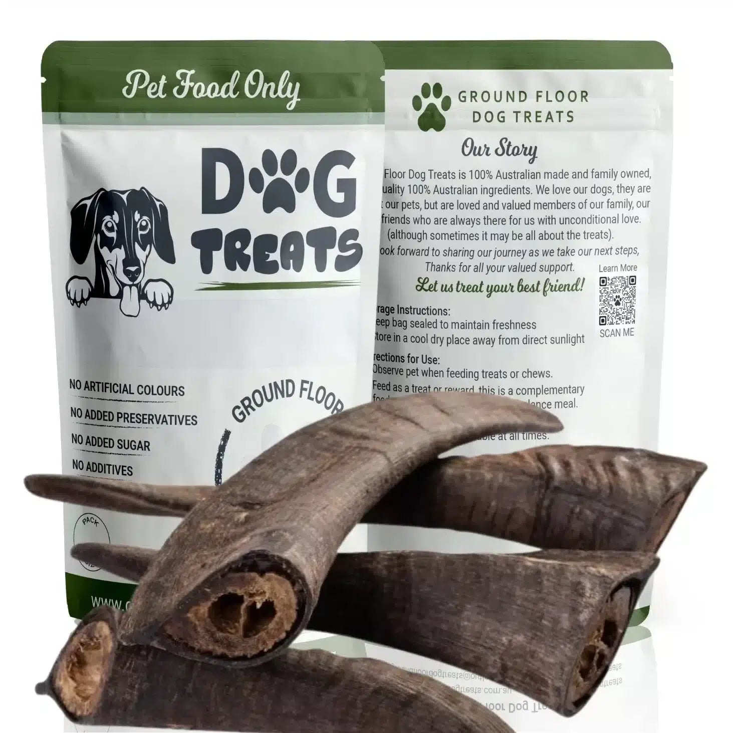 Goats Horns medium with marrow @ Ground Floor Dog Treats