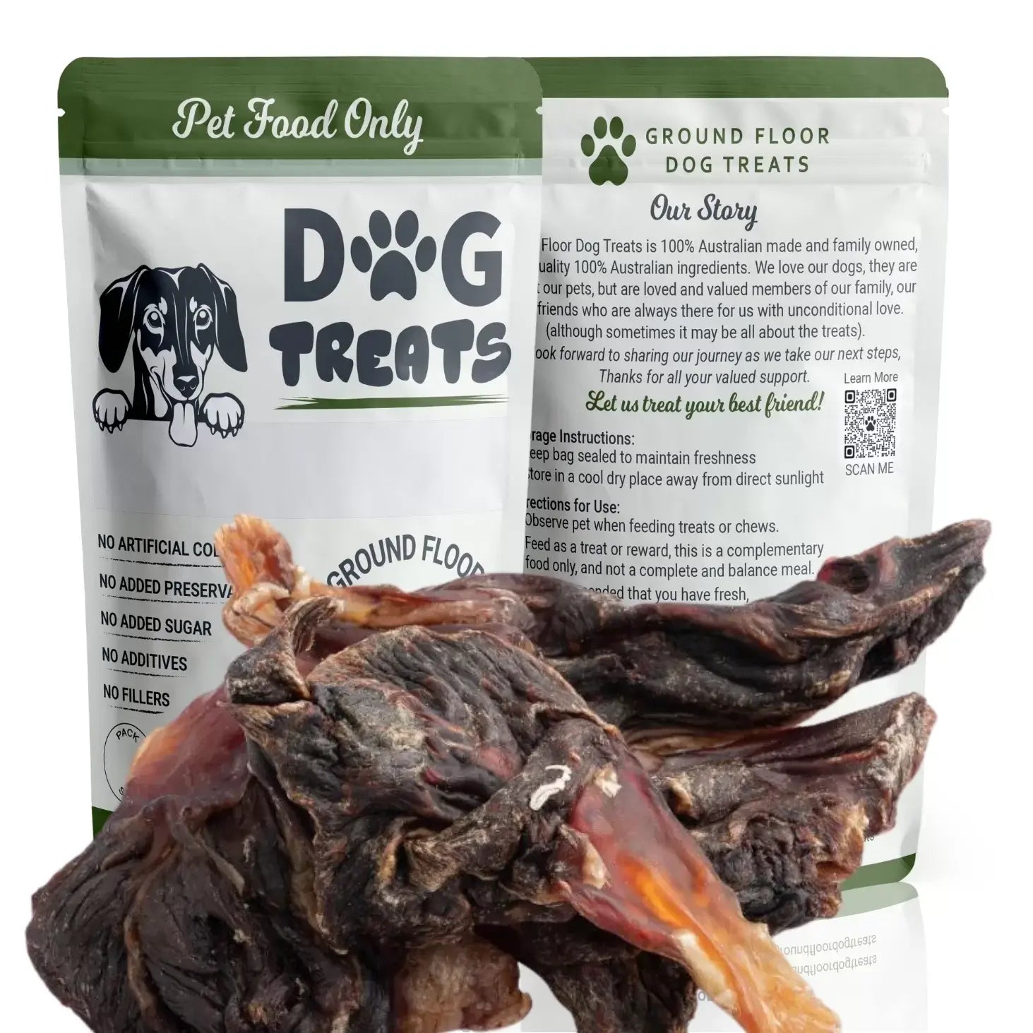 Kangaroo Knee Tendon Dog Treats @ Ground Floor Dog Treats