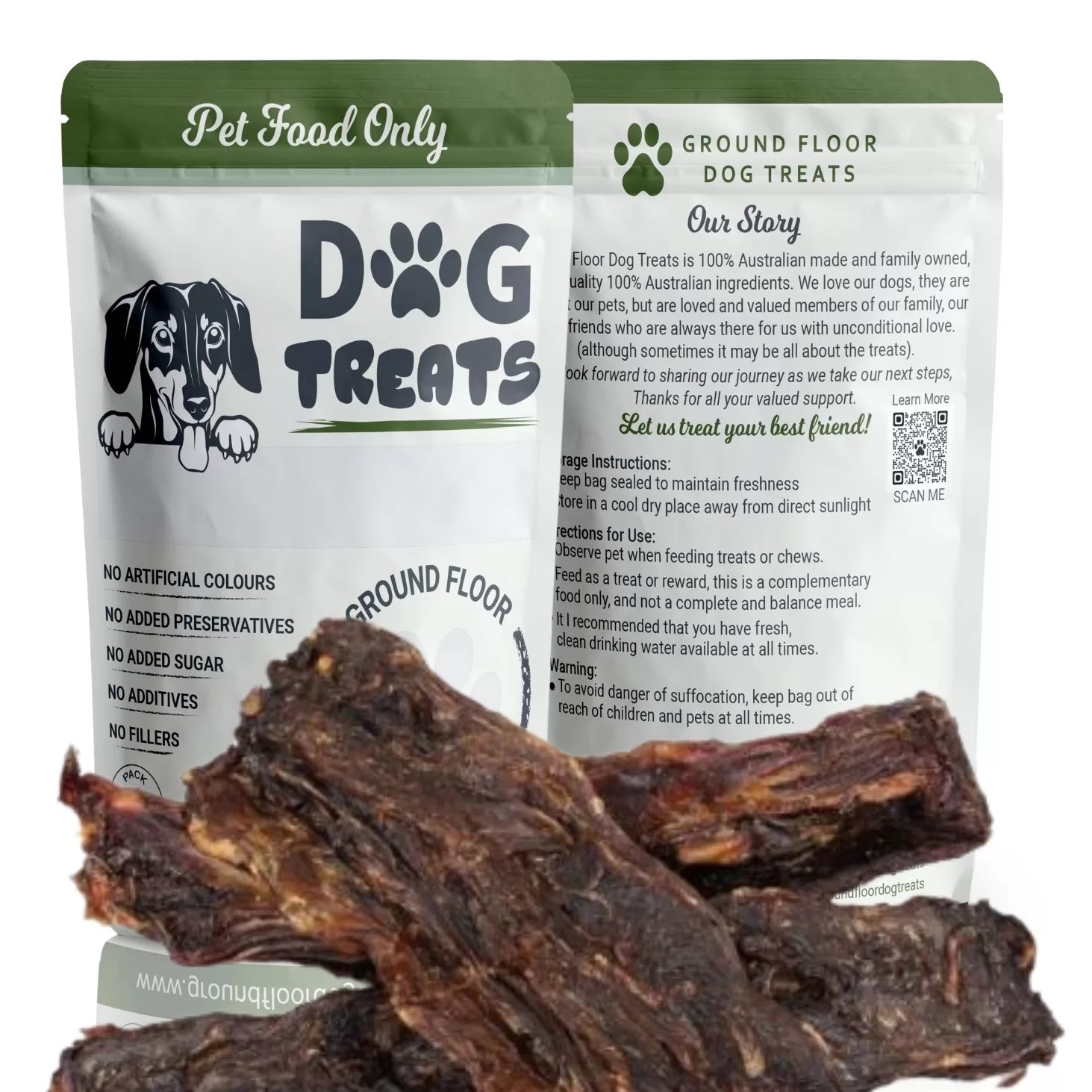 Kangaroo Lumbar Tails - Splits Dog Treats @ Ground Floor Dog Treats
