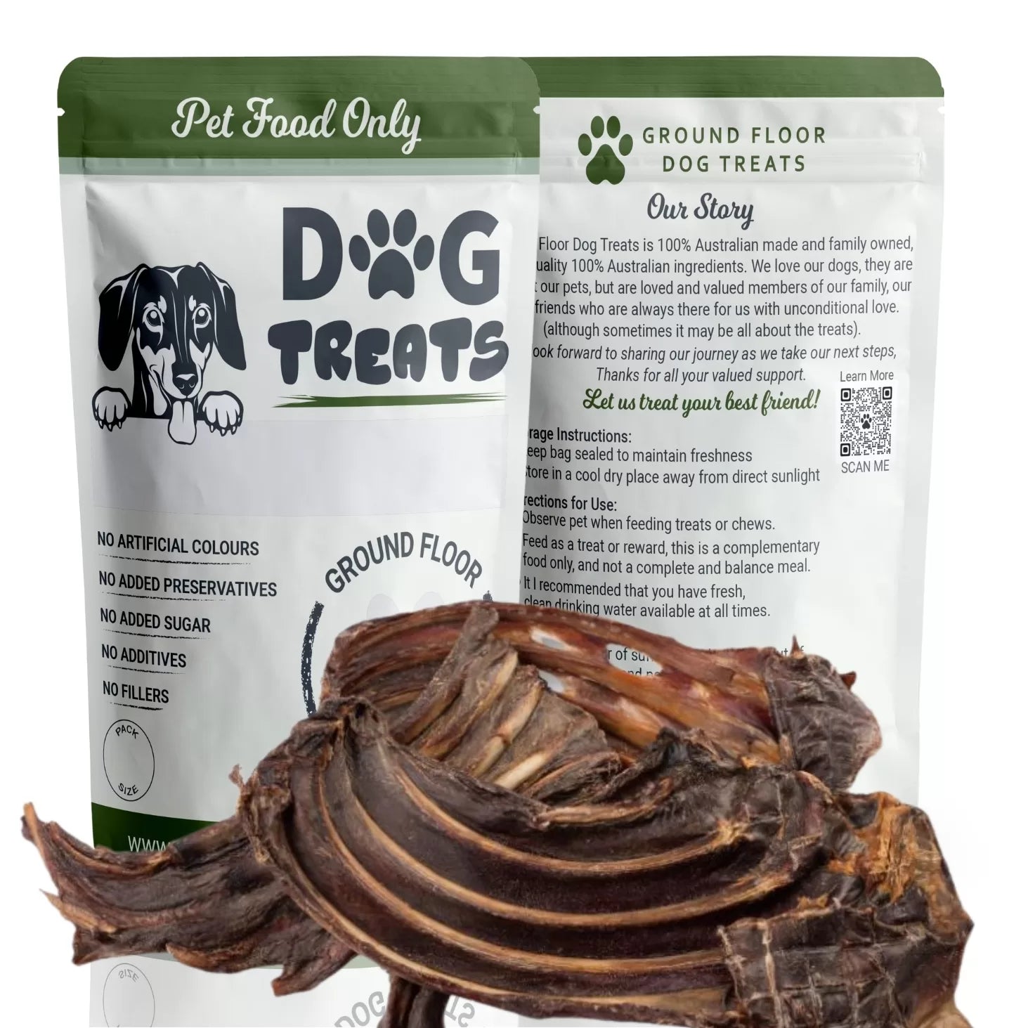 Kangaroo Riblets Dog Treats @ Ground Floor Dog Treats