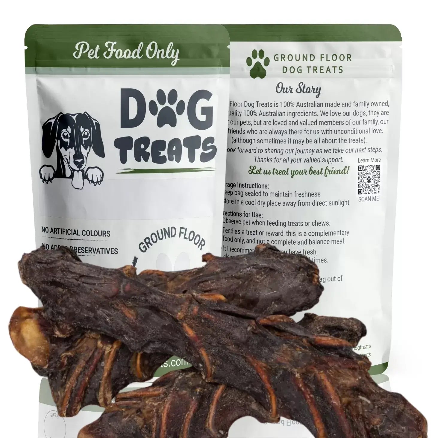 Kangaroo Sternum Dog Treats @ Ground Floor Dog Treats