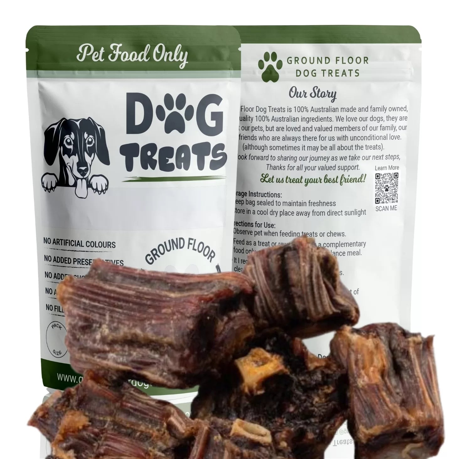 Kangaroo Tail Chunks Dog Treats @ Ground Floor Dog Treats