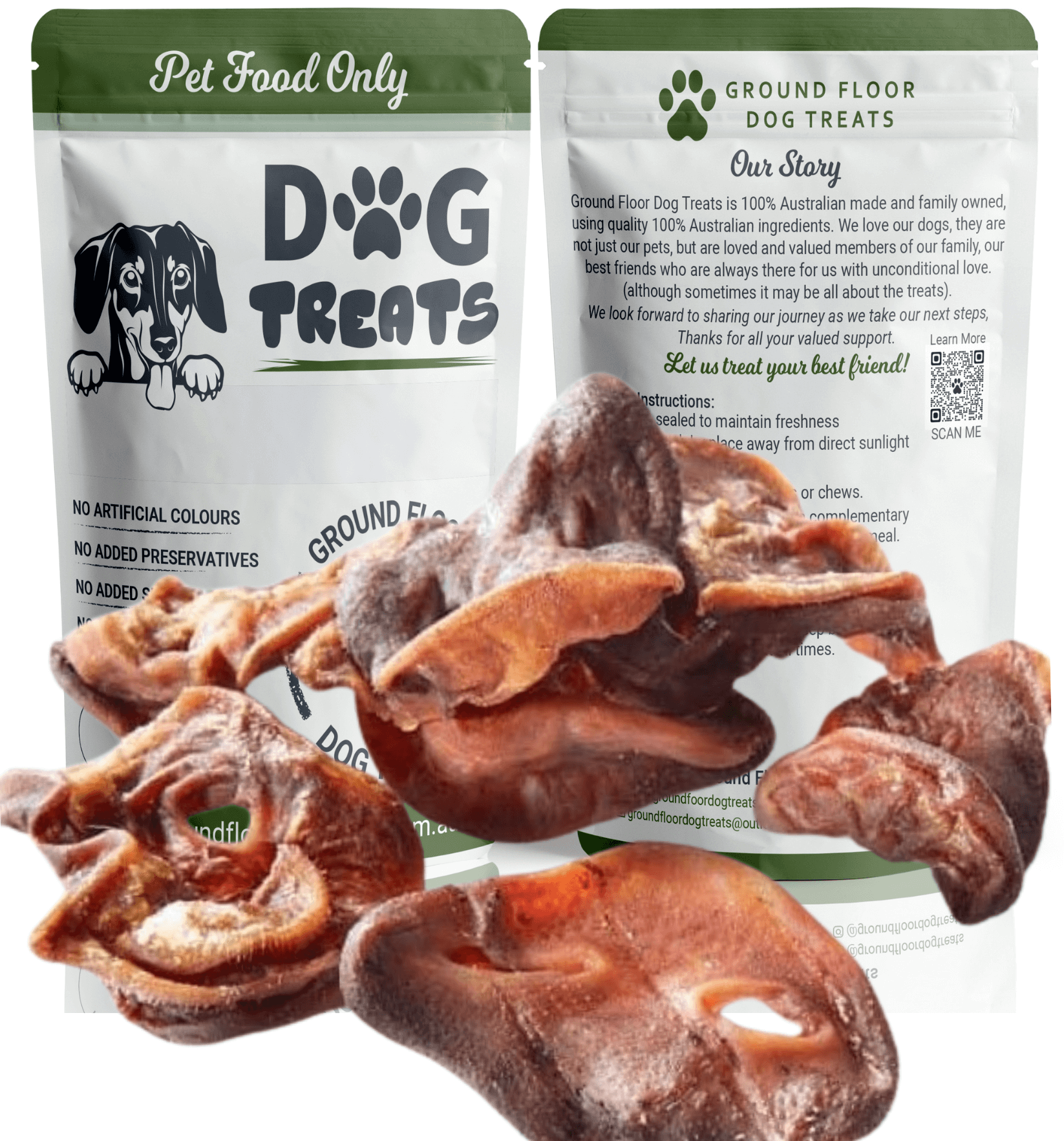 Pork Snouts Dog Treats by Ground Floor Dog Treats