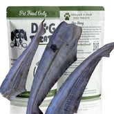 Shark Tails Dog Treats with packaging at GroundFloor Dog Treats