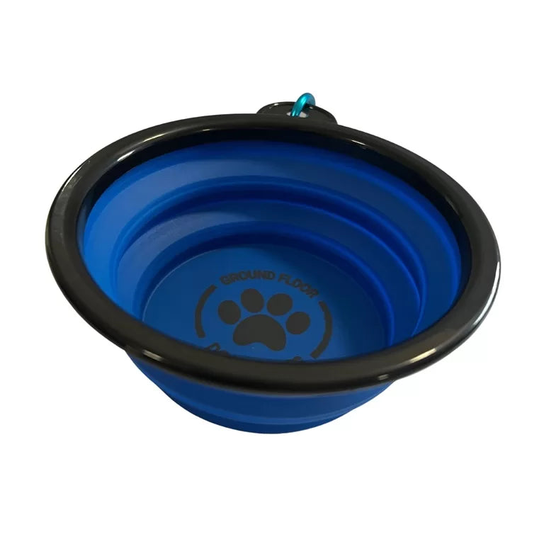 Folding Travel Dog Bowl - Blue