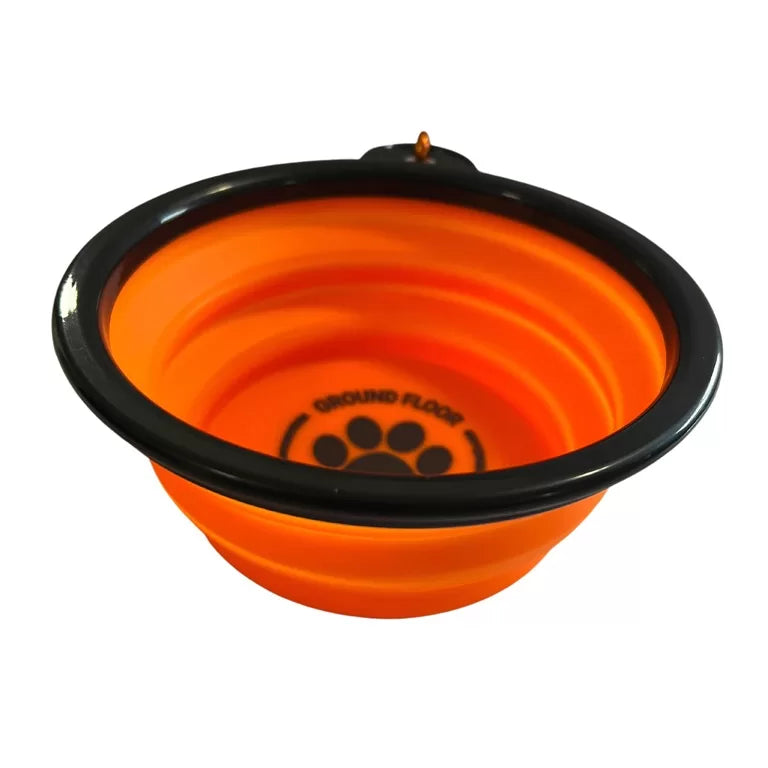 Folding Travel Dog Bowl - Orange