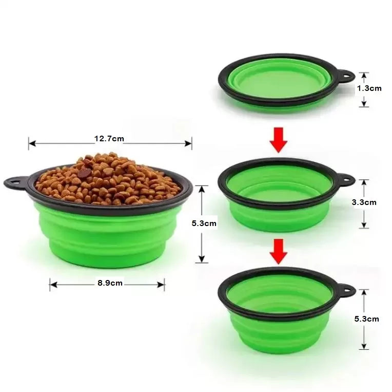 Folding Travel Dog Bowl - size