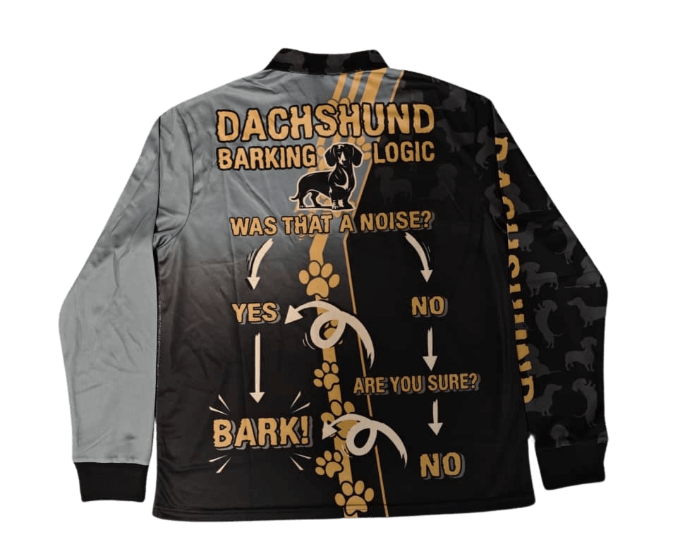 Long Sleeve Polo - Owned by a Dachshund - Back