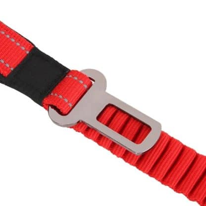 Dog Lead 2 in 1 lead and seat belt - belt buckle - Red